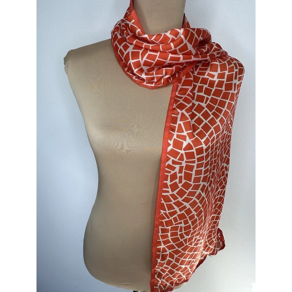 Lot Art of the Scarf Tie Rack Silk Scarf Multicolor Paisley Square Echo‎ Oblong